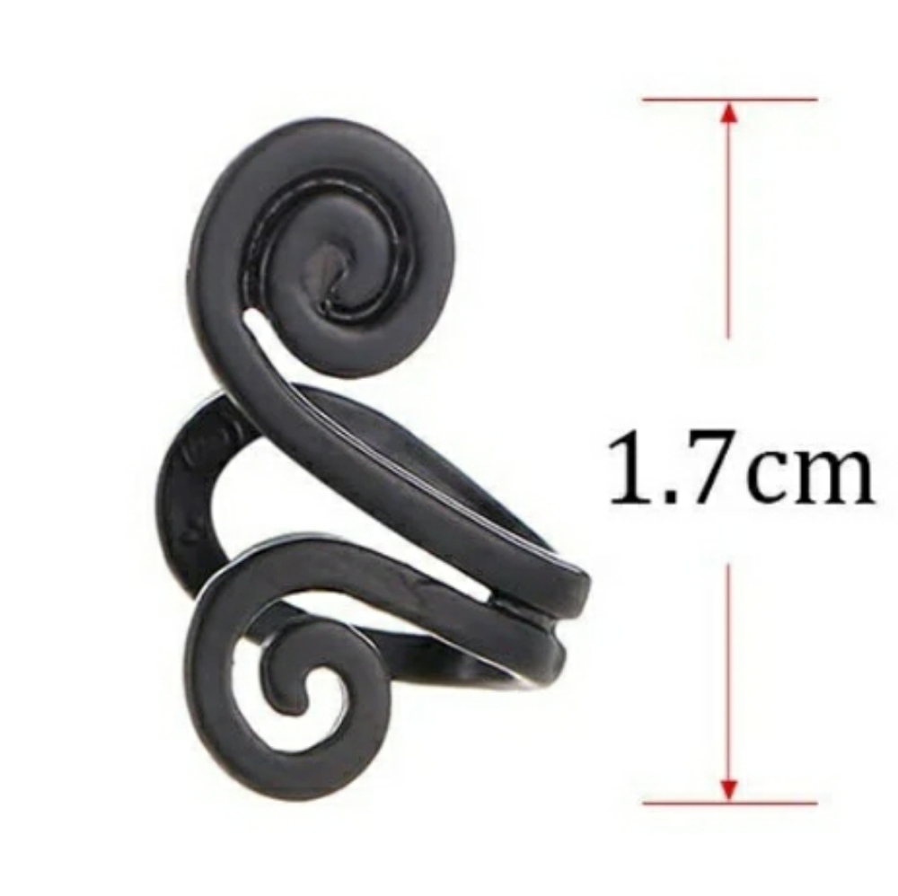 Swirly Tragus Ear Cuff- black